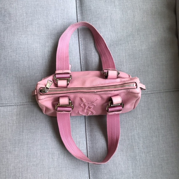 YSL Yves Saint Laurent Vintage Iconic Logo Canvas Small Bag - Picture 2 of 8